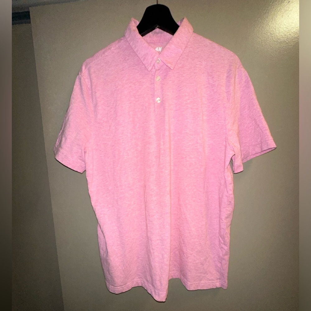 H&M pink short sleeve polo